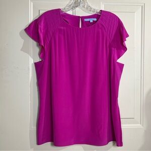 ANTONIO MELANI Fuchsia Flutter Sleeve Blouse